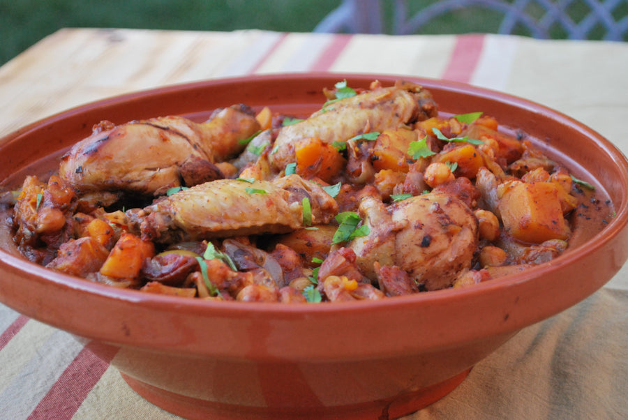 saffron and rose chicken and vegetable tagine